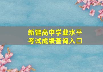 新疆高中学业水平考试成绩查询入口