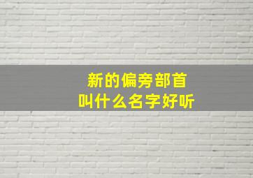 新的偏旁部首叫什么名字好听