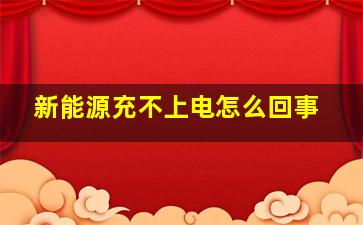 新能源充不上电怎么回事