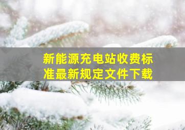 新能源充电站收费标准最新规定文件下载