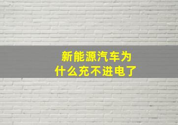 新能源汽车为什么充不进电了