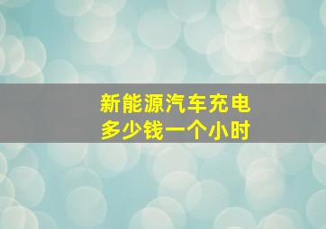 新能源汽车充电多少钱一个小时