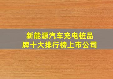 新能源汽车充电桩品牌十大排行榜上市公司