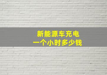 新能源车充电一个小时多少钱