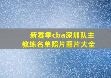 新赛季cba深圳队主教练名单照片图片大全