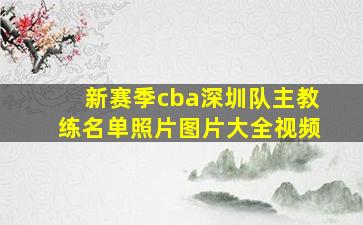 新赛季cba深圳队主教练名单照片图片大全视频