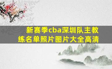 新赛季cba深圳队主教练名单照片图片大全高清