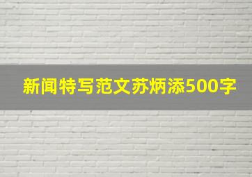 新闻特写范文苏炳添500字