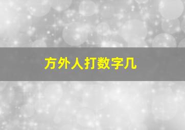 方外人打数字几