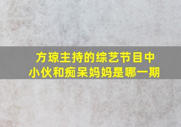 方琼主持的综艺节目中小伙和痴呆妈妈是哪一期