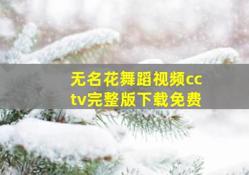 无名花舞蹈视频cctv完整版下载免费