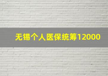 无锡个人医保统筹12000