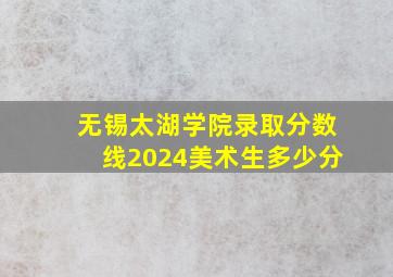 无锡太湖学院录取分数线2024美术生多少分