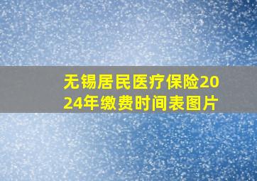 无锡居民医疗保险2024年缴费时间表图片