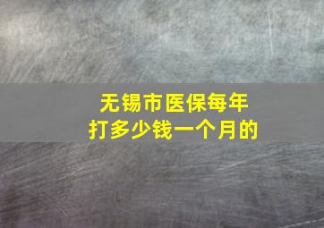 无锡市医保每年打多少钱一个月的