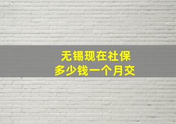 无锡现在社保多少钱一个月交