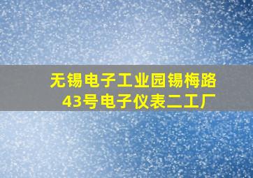 无锡电子工业园锡梅路43号电子仪表二工厂