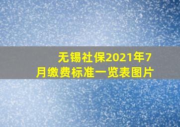 无锡社保2021年7月缴费标准一览表图片