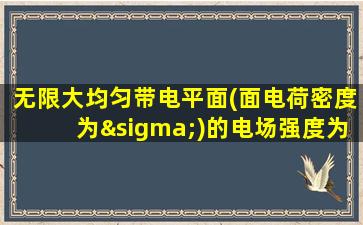 无限大均匀带电平面(面电荷密度为σ)的电场强度为