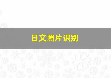 日文照片识别