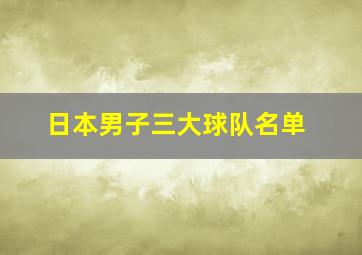 日本男子三大球队名单