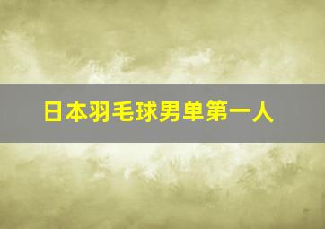 日本羽毛球男单第一人