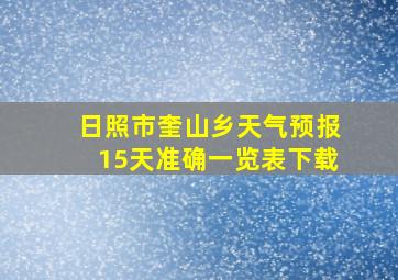 日照市奎山乡天气预报15天准确一览表下载