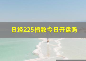 日经225指数今日开盘吗