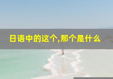 日语中的这个,那个是什么