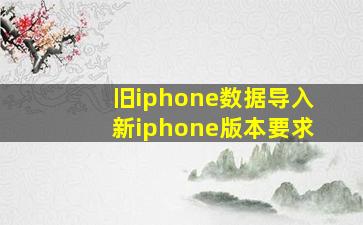 旧iphone数据导入新iphone版本要求