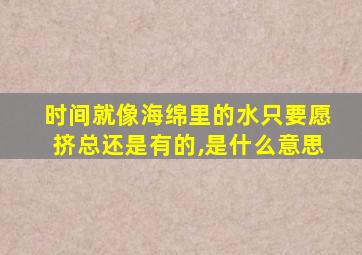 时间就像海绵里的水只要愿挤总还是有的,是什么意思