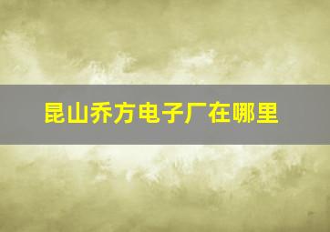 昆山乔方电子厂在哪里