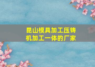 昆山模具加工压铸机加工一体的厂家