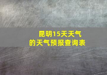 昆明15天天气的天气预报查询表