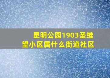 昆明公园1903圣维望小区属什么街道社区