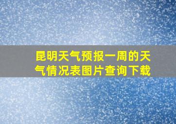 昆明天气预报一周的天气情况表图片查询下载