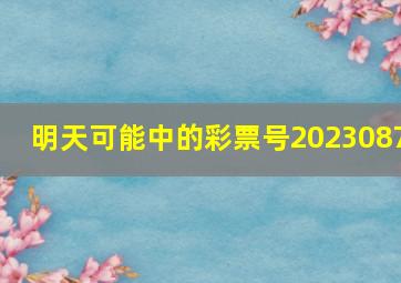 明天可能中的彩票号2023087