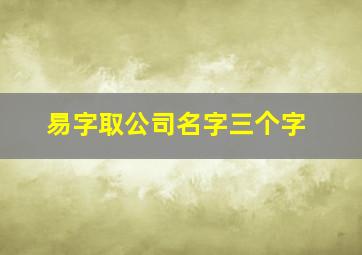 易字取公司名字三个字