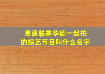 易建联霍华德一起拍的综艺节目叫什么名字