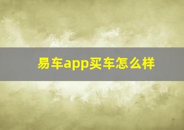 易车app买车怎么样