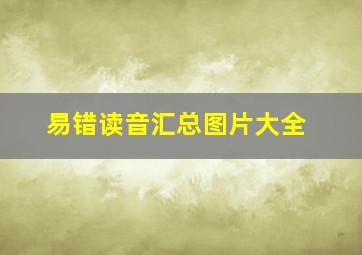 易错读音汇总图片大全