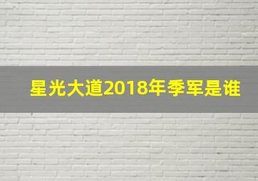 星光大道2018年季军是谁