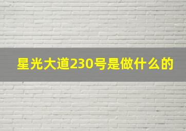 星光大道230号是做什么的