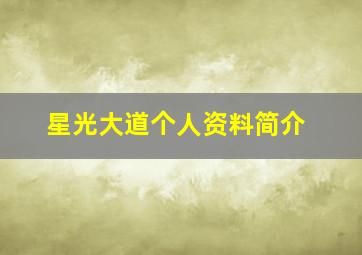 星光大道个人资料简介