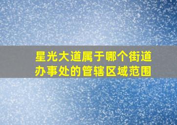 星光大道属于哪个街道办事处的管辖区域范围