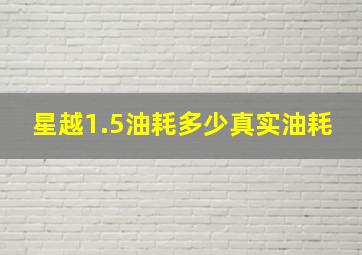 星越1.5油耗多少真实油耗