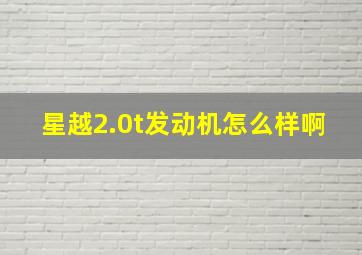 星越2.0t发动机怎么样啊