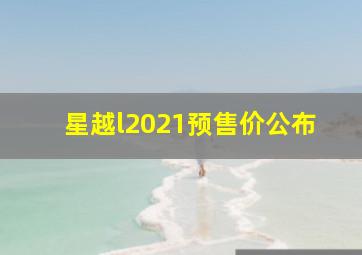 星越l2021预售价公布