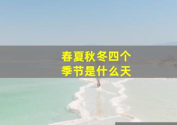 春夏秋冬四个季节是什么天