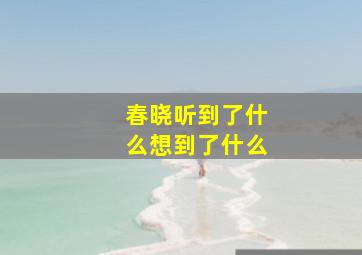 春晓听到了什么想到了什么